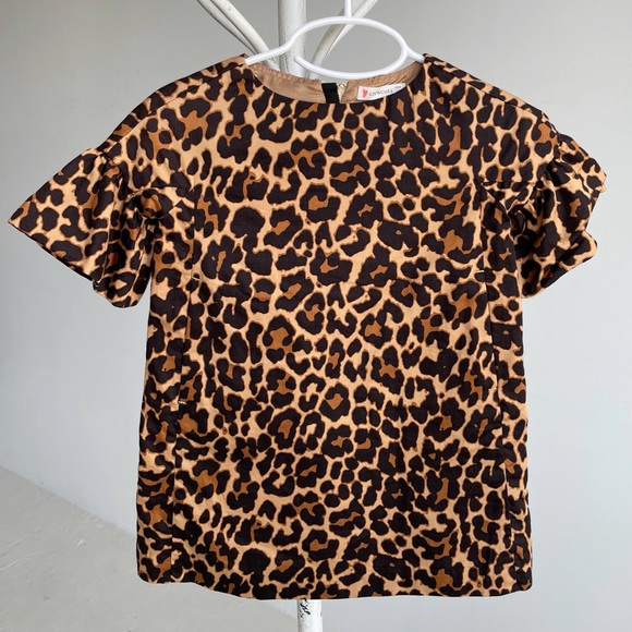 Crewcuts Cheetah Print Girls Blouse Size 2 - Picture 1 of 3